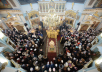Slujirea Patriarhului în duminica lăsatului sec de carne la biserica „Adormirea Preasfintei Născătoare de Dumnezeu” în Kosino